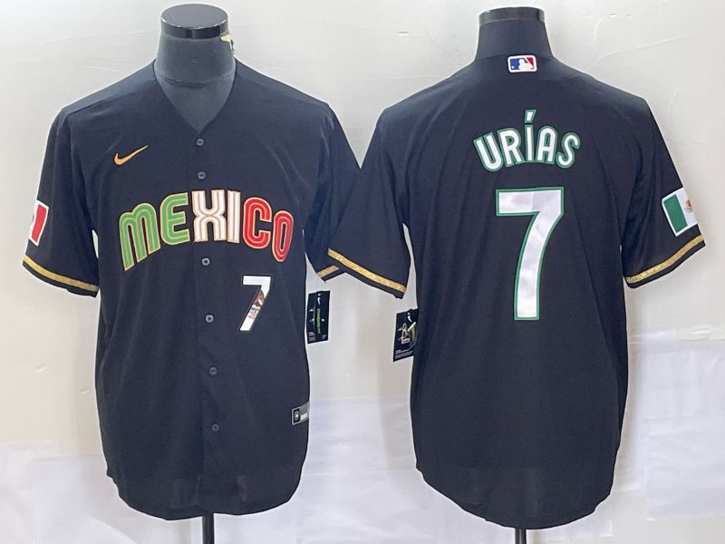 Men 2023 World Cub Mexico #7 Urias Black Nike MLB Jersey style 91816